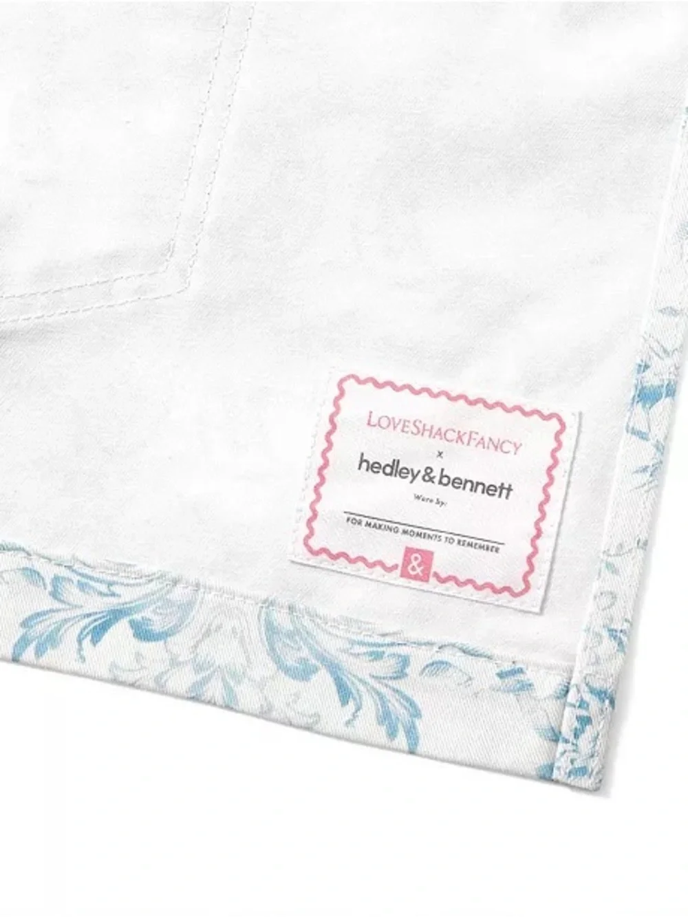 Hedley and Bennett x LoveShackFancy Cropped Essential Apron- Vintage Sea